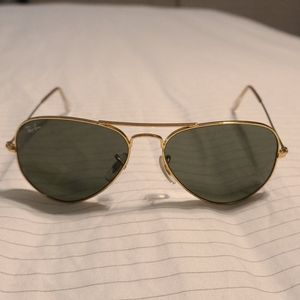 Ray-ban aviators black and gold